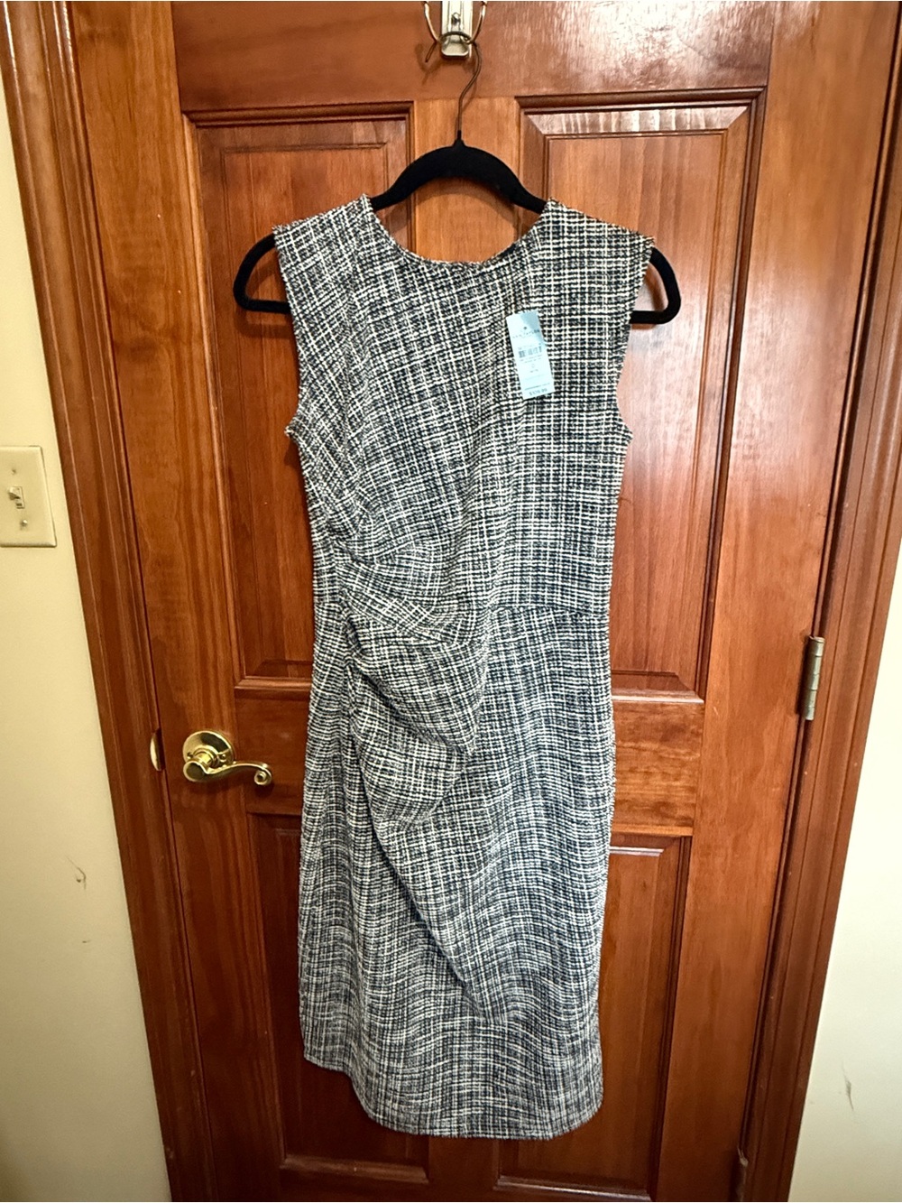 Ann Taylor Factory Black and White Tweed Midi Dress